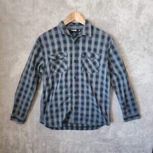 Vans Boys' Extra Large Gray Black Plaid Shirt - Western Style Cotton Blend